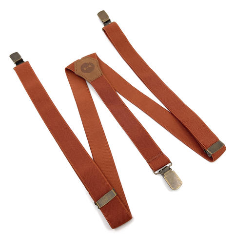 Burnt Orange Floral Suspenders Set – Wedding Groomsmen Accessories