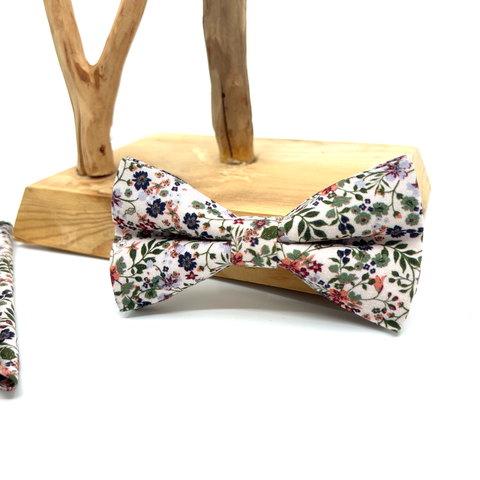 Burnt Orange Floral Tie with Green Tones – Wedding Necktie for Groom & Best Man