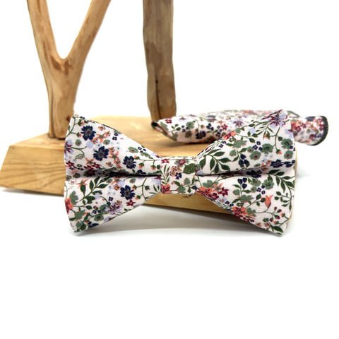 Burnt Orange Floral Tie with Green Tones – Wedding Necktie for Groom & Best Man