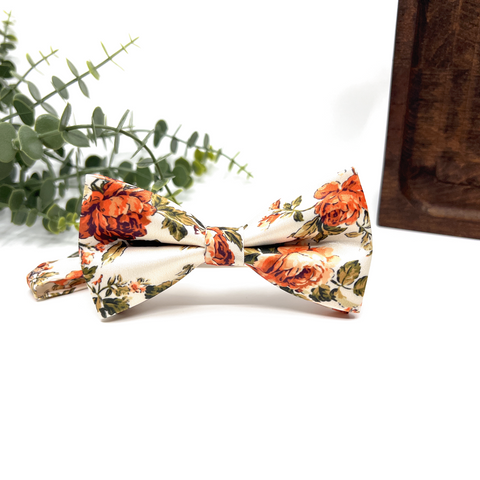 Burnt Orange Floral Neck Tie – Wedding & Groomsmen Tie