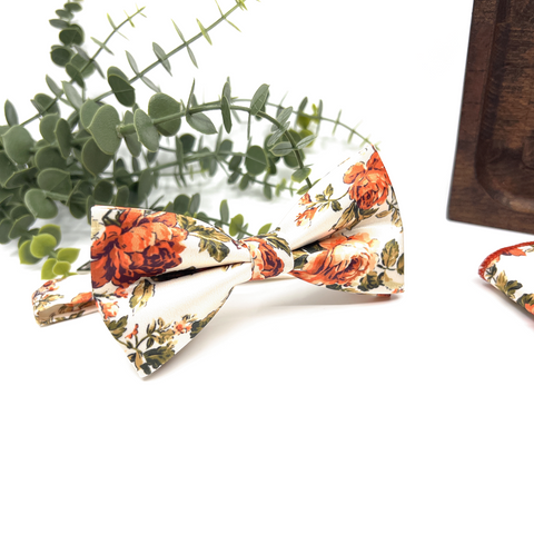 Burnt Orange Floral Neck Tie – Wedding & Groomsmen Tie
