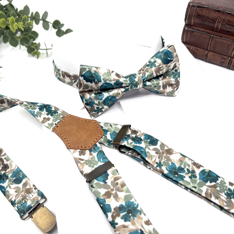 Teal Blue Floral Necktie – Wedding & Groomsmen Gift Tie