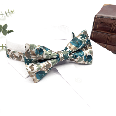 Teal Blue Floral Necktie – Wedding & Groomsmen Gift Tie