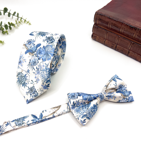 Dusty Blue Floral Suspenders Set – Wedding & Groomsmen Suspenders Gift