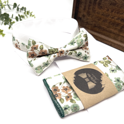 Floral Dusty Sage Green Suspenders Set, Wedding Suspenders & Groomsmen Suspenders