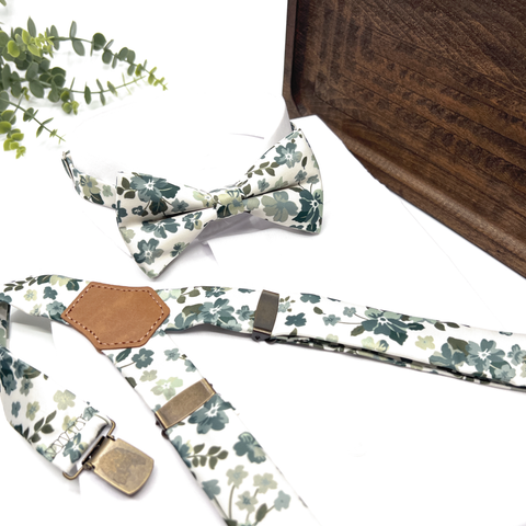 Floral Sage Green Neck Tie – Wedding & Groomsmen Tie