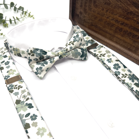 Floral Sage Green Neck Tie – Wedding & Groomsmen Tie