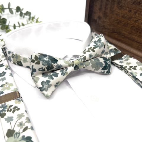Floral Sage Green Neck Tie – Wedding & Groomsmen Tie