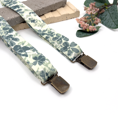 Floral Dusty Sage Green Neck Tie – Wedding & Groomsmen Tie