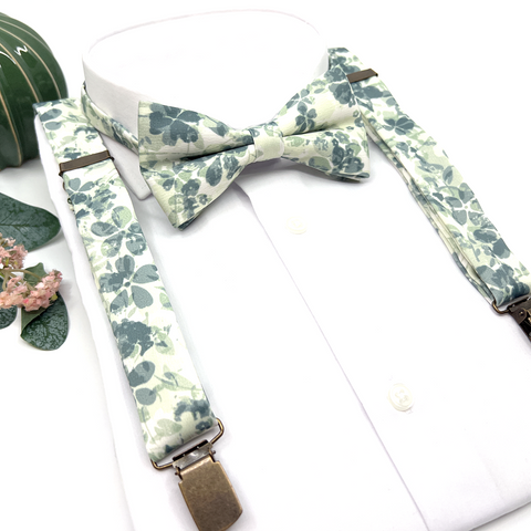 Floral Dusty Sage Green Neck Tie – Wedding & Groomsmen Tie