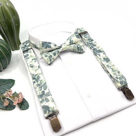 Floral Dusty Sage Green Neck Tie – Wedding & Groomsmen Tie
