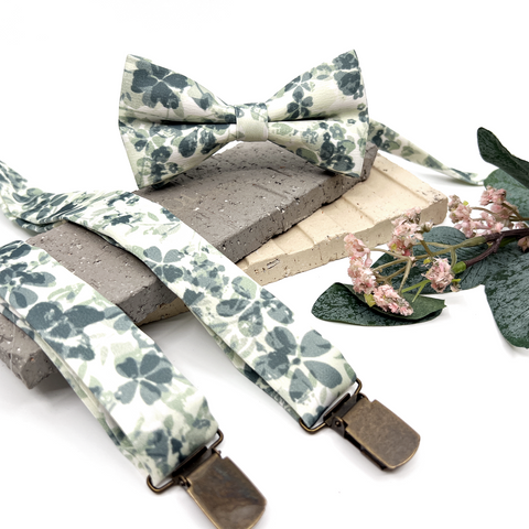 Floral Dusty Sage Green Neck Tie – Wedding & Groomsmen Tie