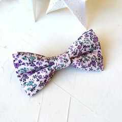 Floral Lilac bowtie / Lilac bow tie / Groomsman Gift / Wedding bow tie / Ring bearer bow tie / Gift for dad / Gift for him / Bow tie for men