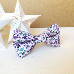 Floral Lilac bowtie / Lilac bow tie / Groomsman Gift / Wedding bow tie / Ring bearer bow tie / Gift for dad / Gift for him / Bow tie for men