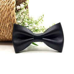 Black Leather Bow Tie / Leather Bow Tie / Dark Leather Bow Tie / Groom Bow Tie / Genuine Leather Bow Tie / Wedding Bow Tie / BowTie For Men