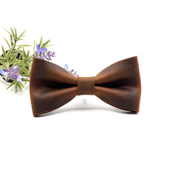 Crazy Brown Leather Bow Tie / Brown Leather Bow Tie / Leather Bow Tie / Groom Bow Tie / Genuine Leather Bow Tie / Wedding Bow Tie /