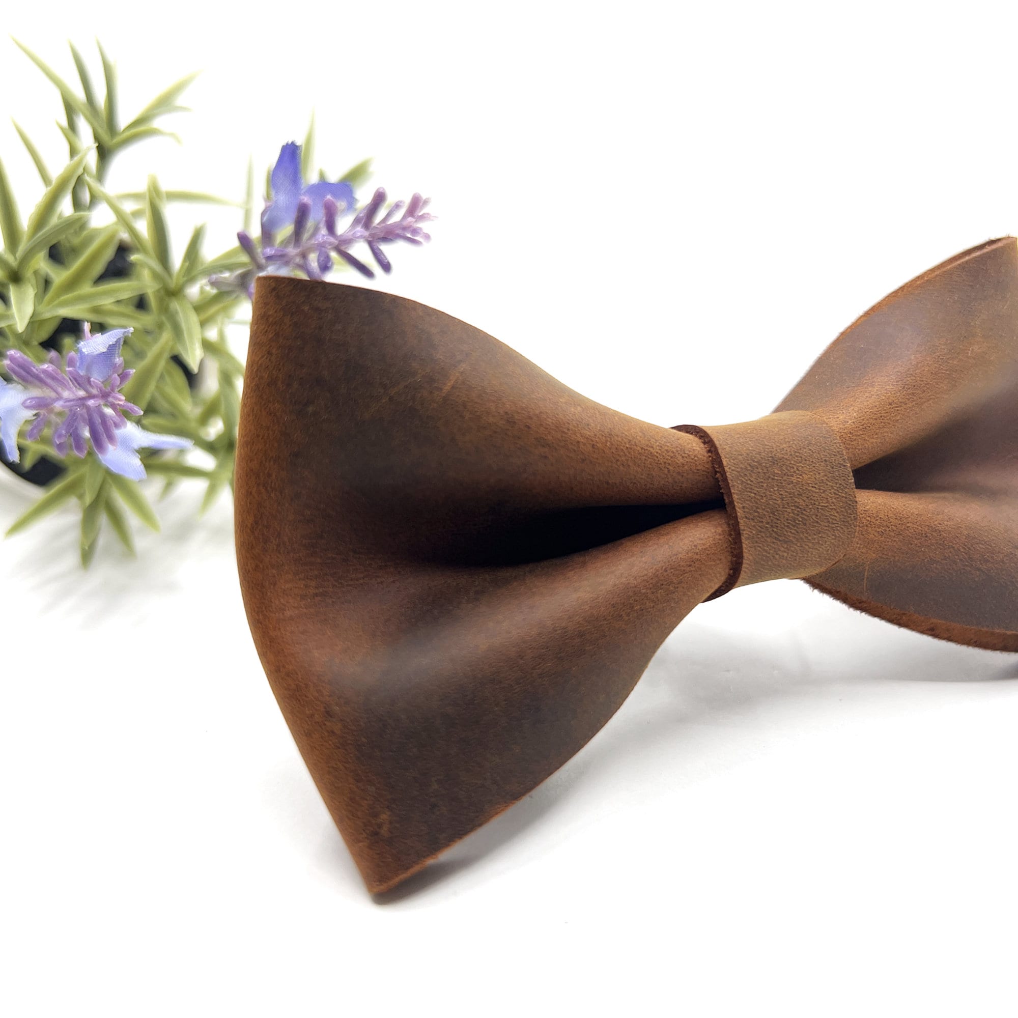 Crazy Brown Leather Bow Tie / Brown Leather Bow Tie / Leather Bow Tie / Groom Bow Tie / Genuine Leather Bow Tie / Wedding Bow Tie /