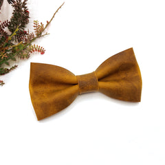 Crazy Leather Camel Bow Tie / Camel Leather Bow Tie / Leather Bow Tie / Groom Bow Tie / Genuine Leather Bow Tie / Wedding Bow Tie /