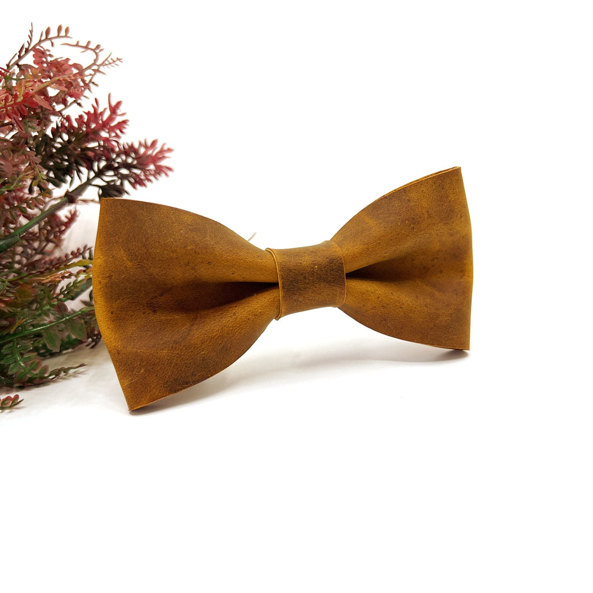 Crazy Leather Camel Bow Tie / Camel Leather Bow Tie / Leather Bow Tie / Groom Bow Tie / Genuine Leather Bow Tie / Wedding Bow Tie /