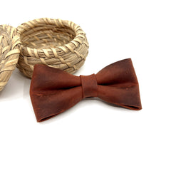 Crazy Leather Bow Tie / Tobacco Leather Bow Tie / Leather Bow Tie / Groom Bow Tie / Genuine Leather Bow Tie / Wedding Bow Tie /