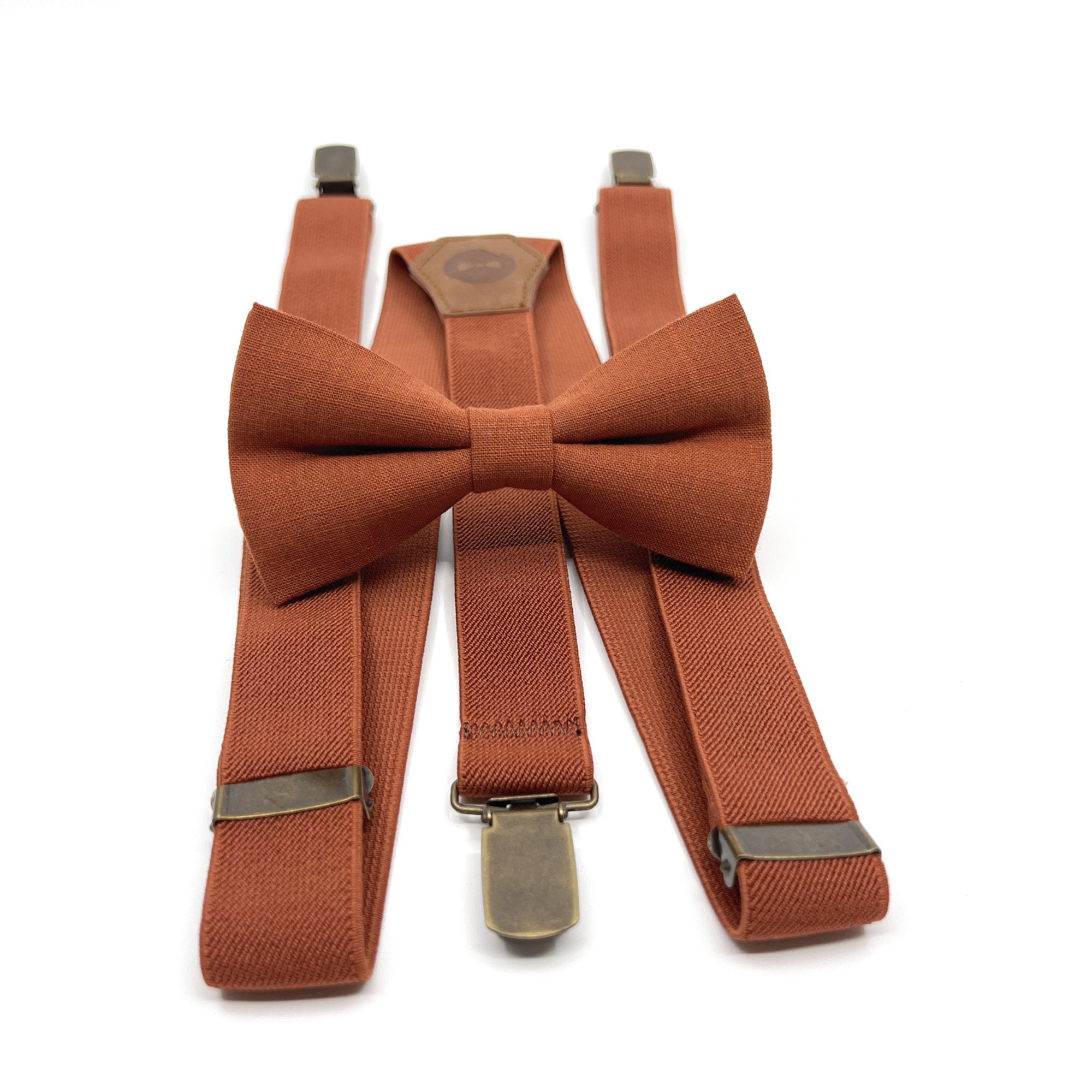 Burnt orange suspenders Set, Groomsmen Gift suspenders, Ring Bearer, Wedding Suspenders, Suspenders Men, Groom Suspenders, Suspenders Men