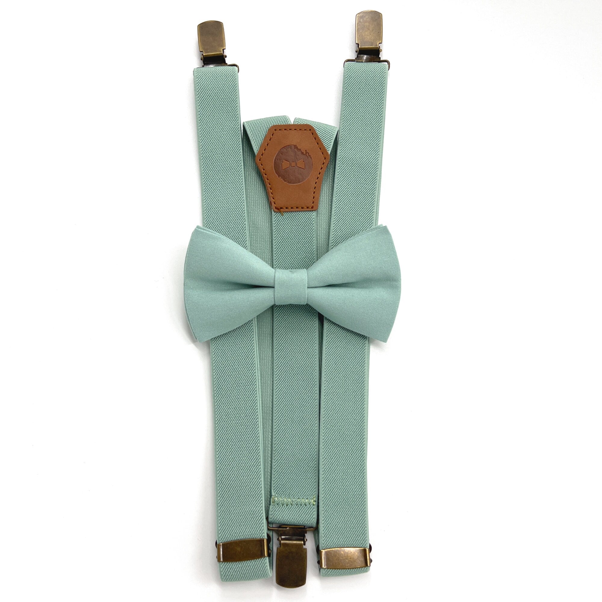 Dusty Sage green Suspenders Set, Sage Green Bow tie, Wedding bow tie, Groom bow tie, Ring bearer, Bow Tie for men, baby, boy, Groomsman Gift