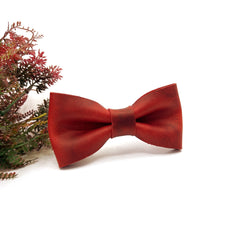 Crazy Leather Red  Bow Tie / Red Leather Bow Tie / Leather Bow Tie / Groom Bow Tie / Genuine Leather Bow Tie / Wedding Bow Tie /