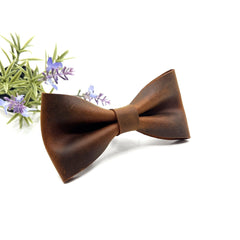 Crazy Brown Leather Bow Tie / Brown Leather Bow Tie / Leather Bow Tie / Groom Bow Tie / Genuine Leather Bow Tie / Wedding Bow Tie /