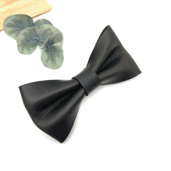 Crazy Dark Green Leather Bow Tie / Green Leather Bow Tie / Leather Bow Tie / Groom Bow Tie / Genuine Leather Bow Tie / Wedding Bow Tie /