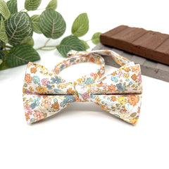 Floral Bow Tie Colorful Floral Bow tie Neck Ties Wedding Burnt Neck Tie  Burnt Flower Neck Tie Mens Neck Tie Neck Tie for Gift