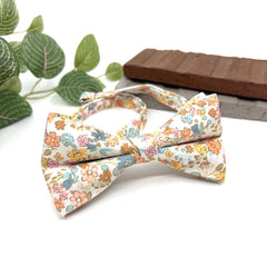 Floral Bow Tie Colorful Floral Bow tie Neck Ties Wedding Burnt Neck Tie  Burnt Flower Neck Tie Mens Neck Tie Neck Tie for Gift